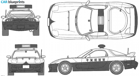 1992 Mazda RX-7 FD3s Patrol Car Coupe blueprint